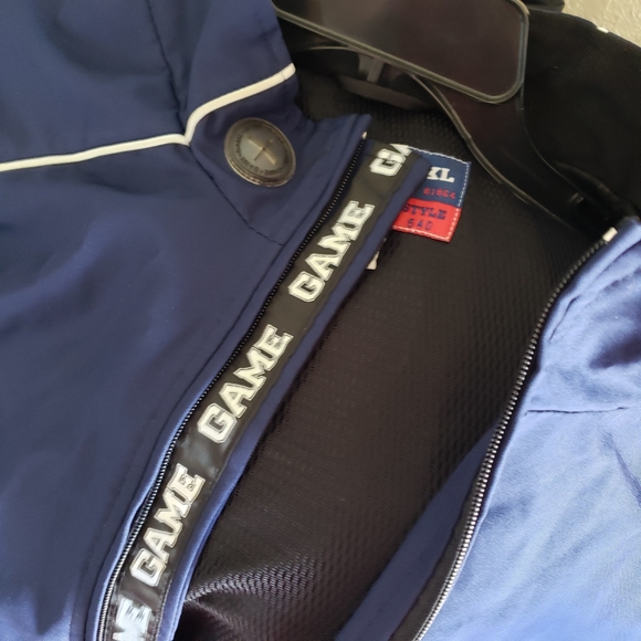 Vintage 90,s Retro Blue GAME SPORTSWEAR Full Zip Windbreaker Jacket Size XL - Picture 4 of 13
